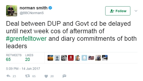 伦敦大火 英国保守党和民主共和党协议推迟 伦敦大火 英国保守党和民主共和党协议推迟