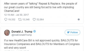 Trump threatens to end insurance payments if no healthcare b