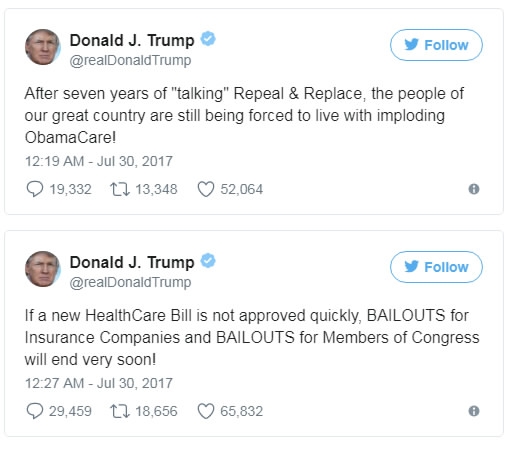 Trump threatens to end insurance payments if no healthcare b Trump threatens to end insurance payments if no healthcare b