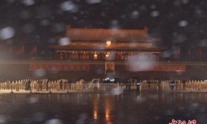 北京迎来2014新年第一场雪
