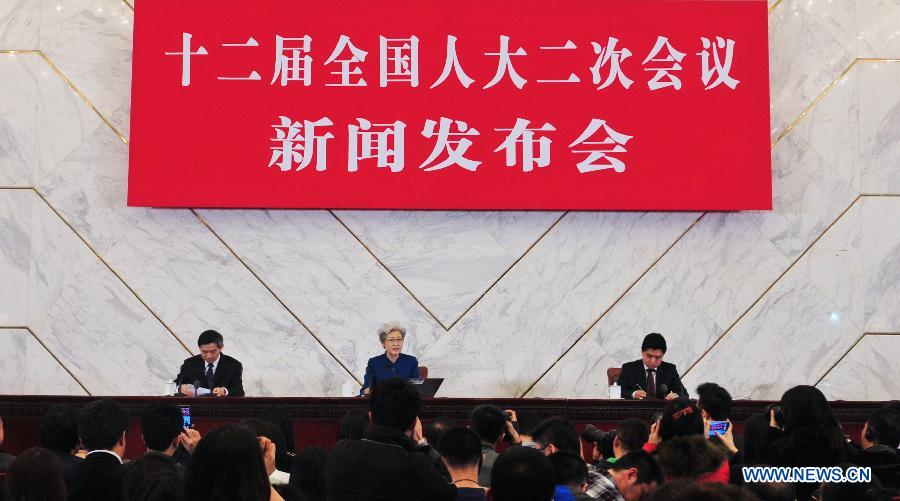 十二届全国人大二次会议新闻发布会今日举行 十二届全国人大二次会议新闻发布会今日举行