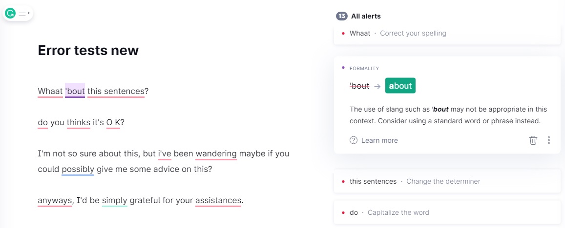 Grammarly软件中,不同颜色下划线的含义介绍 Grammarly软件中,不同颜色下划线的含义介绍