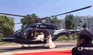 上海土豪直升机迎亲 交通堵塞被查
