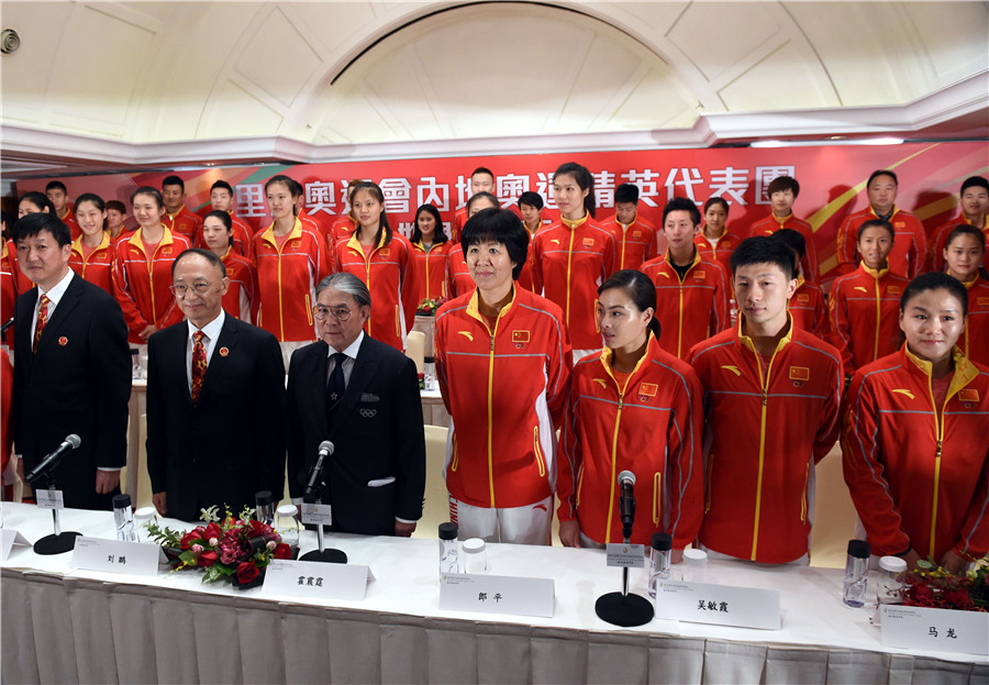 大陆奥运选手香港受到隆重欢迎 大陆奥运选手香港受到隆重欢迎