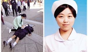 中国护士日本旅游救人英文报道