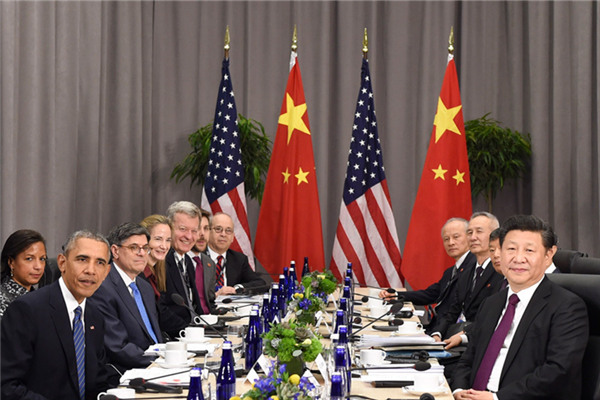 习近平奥巴马第4届核安全峰会正式议程外会面 习近平奥巴马第4届核安全峰会正式议程外会面