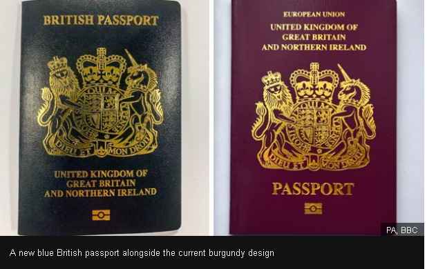 英国公布脱欧后新护照 由法国设计波兰制作引争议 英国公布脱欧后新护照 由法国设计波兰制作引争议