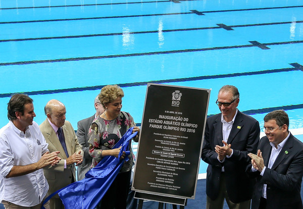 Aquatics Stadium unveiled by Dilma Rousseff Aquatics Stadium unveiled by Dilma Rousseff