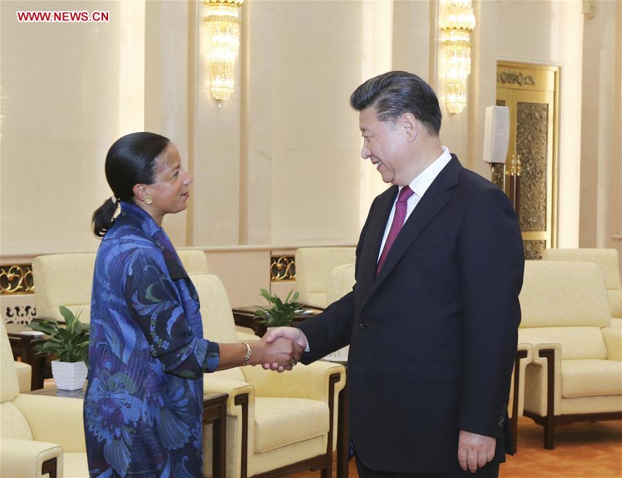 习近平主席会见美国总统国家安全事务助理苏珊·赖斯 习近平主席会见美国总统国家安全事务助理苏珊·赖斯