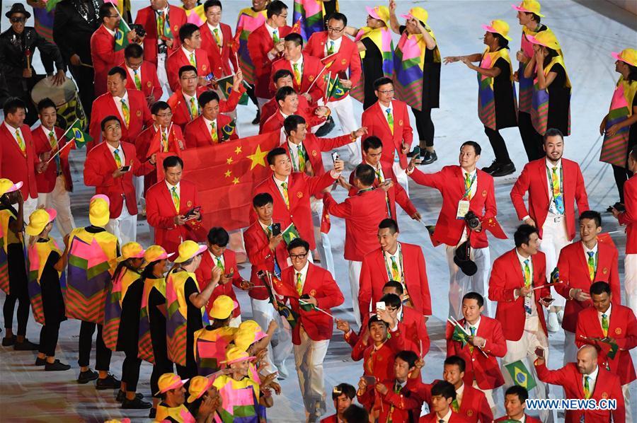里约奥运会开幕式英文报道:中国代表团入场 里约奥运会开幕式英文报道:中国代表团入场