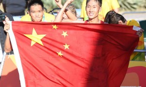 男子二十公里竞走王镇夺冠  中国自行车首夺金牌