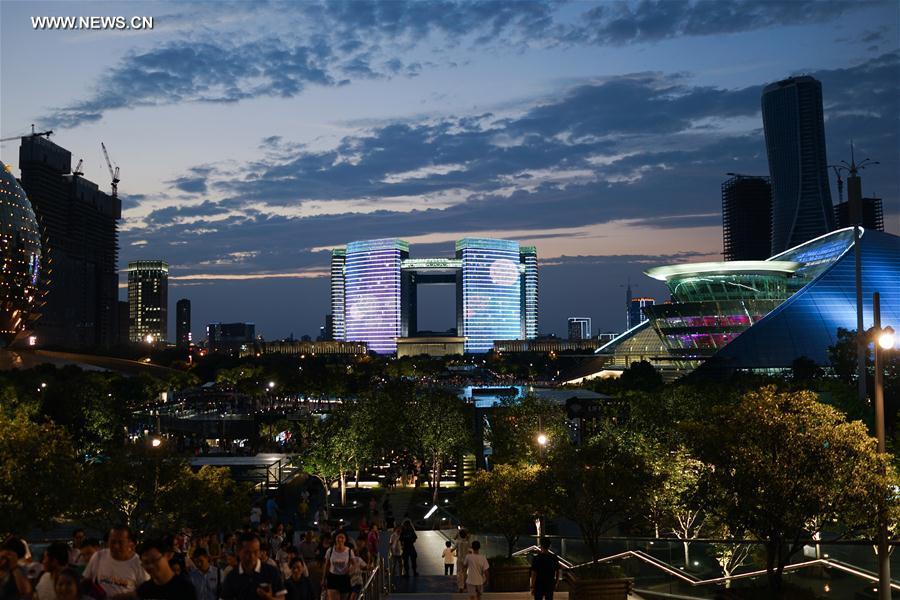 Host city of Hangzhou lights up to welcome visitors Host city of Hangzhou lights up to welcome visitors