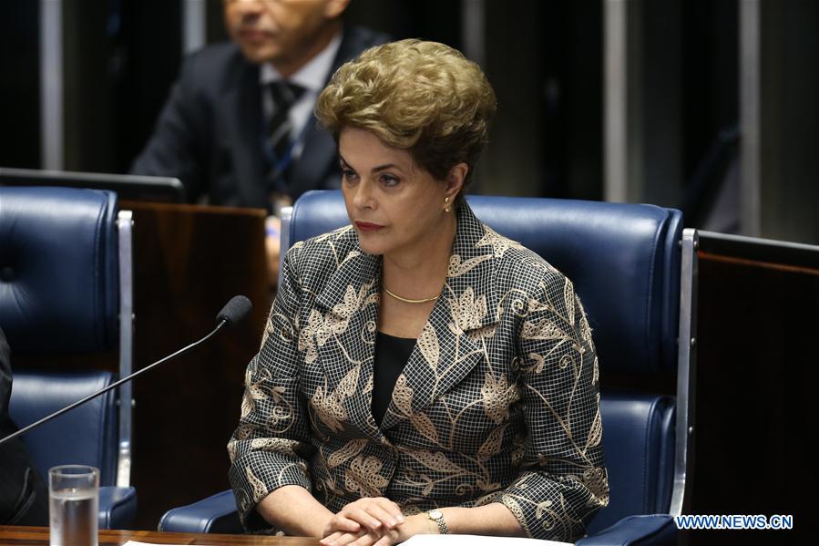 Suspended Brazilian President Rousseff presents defense at i Suspended Brazilian President Rousseff presents defense at i