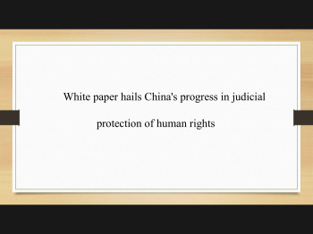白皮书为中国司法领域人权保障的进展点赞 白皮书为中国司法领域人权保障的进展点赞