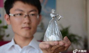 High school student admitted into college by paper folding t