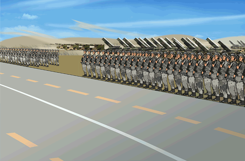 Cartoon Commentary, PLA 90th birthday ①: Military Parade op Cartoon Commentary, PLA 90th birthday ①: Military Parade op