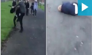 男生遭人拳打脚踢 路人却视如罔闻