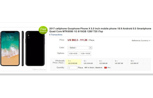 苹果刚宣布新品,山寨iPhone X就出来了,售价仅100美元你买吗? 苹果刚宣布新品,山寨iPhone X就出来了,售价仅100美元你买吗?