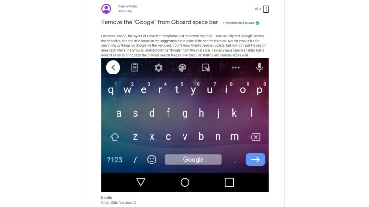 Google在安卓手机键盘上加了logo,网友们很生气 Google在安卓手机键盘上加了logo,网友们很生气